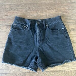 Madewell High-Rise Denim Shorts in Washed Black